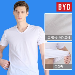 BYC 남성 더 쾌적한 에어로쉬 반팔런닝 4매 BYA1124