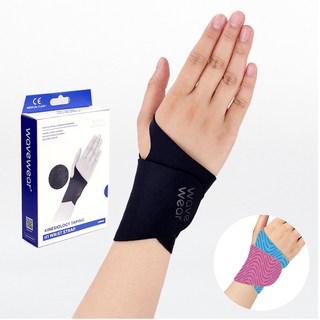웨이브웨어 초밀착 1mm 스킨핏 스포츠테이핑 손목 보호대 H1 (블랙), 1개, 블랙