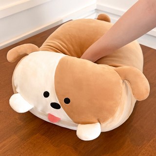 미뇽맨션 메롱 강아찌 인형 반려 애착 귀여운 댕댕이 동물 봉제 인형 쿠션, 1개, 브라운, 17cm