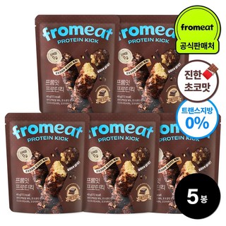 프롬잇 프로틴킥 더블초코맛 고단백질 과자 칼로리 낮은 간식 튀기지않은 트랜스지방0% 진한초코맛 + 초코청크, 5개, 40g 대표 이미지 - 초코과자 추천