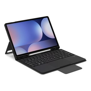 데이웍스 베리온 듀오 갤럭시탭 S10+ S9FE+ S9+ 플러스 블루투스 터치패드 키보드 케이스 S펜 수납, 듀오 키보드 케이스_블랙