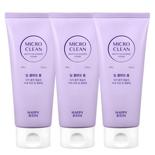 해피바스 마이크로 클린 딥 클렌징폼, 100g, 3개