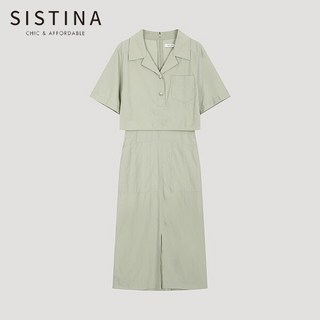 [시스티나] 레이어 오픈 칼라 원피스_AWWOPO21010_LK