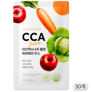 미인백서 100% CCA 클렌즈 주스, 30개, 100ml
