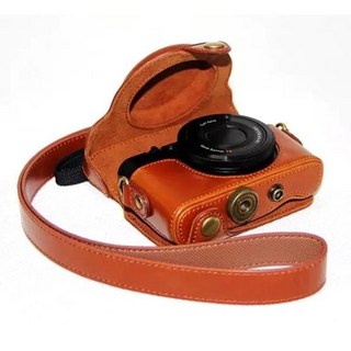 카메라케이스 실리콘 레트로 복고풍 엔틱 PU 가죽 케이스 커버 소니 DSC-RX100 VII M7RX100II M2 RX100 M3, 03 Brown, 1개