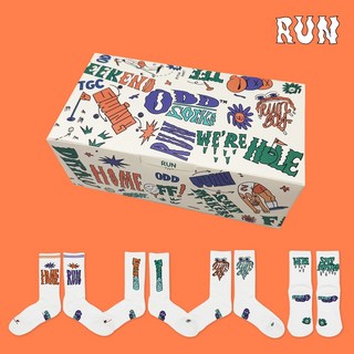 [오드삭스] 러닝 양말 세트A 4켤레 선물용