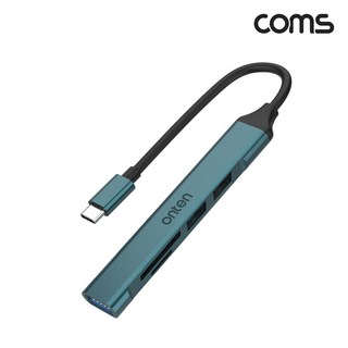 Coms USB 2.0 멀티 허브 TF SD 카드리더 USB 3포트fw162, 1개