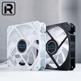 쿨링팬 컴퓨터팬 시스템쿨러 RGB 저소음 120mm팬 교체용 벌크 화이트, 1개