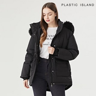플라스틱아일랜드 데일리 후드 퍼 탈부착 집업 패딩 점퍼 (PPTWZ025)683066
