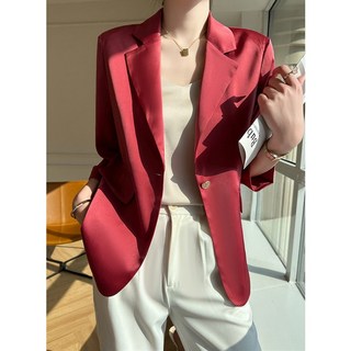 봄 여름 새틴 실크 정장 코트 상의 자켓 SH732