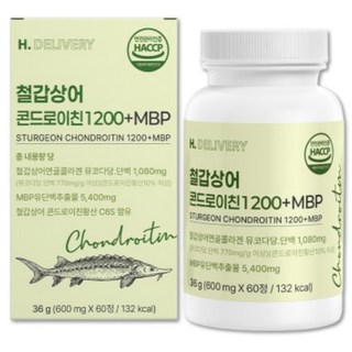 철갑상어 콘드로이친 1200 c6s 6형 식약청인증 mbp 유단백추출물 H.딜리버리, 1개, 60정