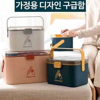 [트윈스몰] 가정용 디자인 메디컬 박스 구급함 (소형/대형) 응급 약상자 약통, 중형, 화이트, 1개