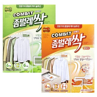 컴배트 좀벌레싹 옷장 해충퇴치제 옷장용10P + 서랍용8P 세트, 1세트, 34g