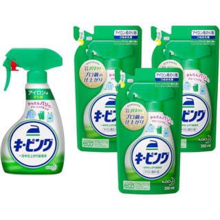 일본 카오 다림풀 다림질 키핑 핸디 스프레이 400ml + [리필 350ml x 3], 본품+리필3, 1개 일본다림질풀