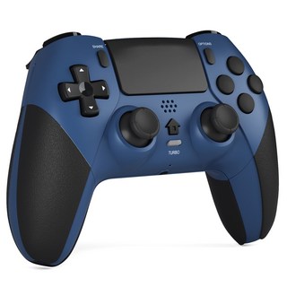 CHEREEKI PS4/PS4 Slim/PS4 Pro 이중 진동 기능을 갖춘 무선 컨트롤러, Blue, 1개