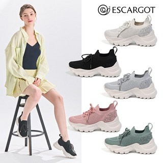 [쇼핑엔티] 25SS 에스까르고 라블랑 글리터 키높이 스니커즈