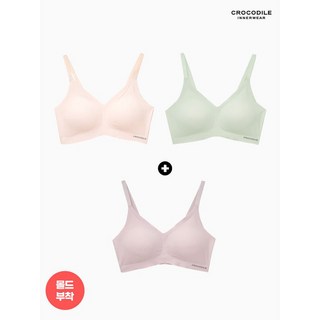 크로커다일 이너웨어 쿨 인견 몰드부착 스트랩 감탄브라 2+1 택1