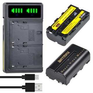 NP-F550 NP F550 배터리 및 LCD 듀얼 충전기 Yongnuo YN300 III YN-300 카메라 LED 비디오 라이트 2600mAh 2 개, 2Pcs set, 1개