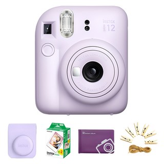 인스탁스 즉석카메라 instax mini 12 라일락 퍼플 + 전용케이스 + 미니필름 20장 + 미니앨범 + 포토라인 1세트 상품 이미지