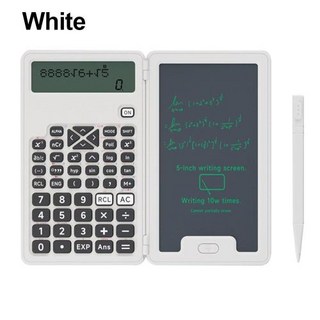 전자 메모 계산기 패드 스타일러스 LCD 포함된 10자리 공학용 수학 다기능 쓰기 회계, White