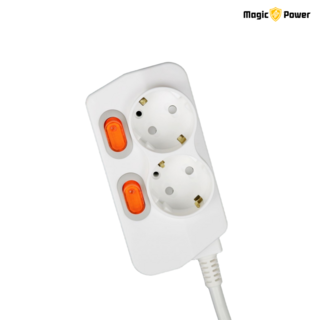 매직파워 국산 멀티탭 2구 개별형, 화이트(WHITE), 1개, 5m