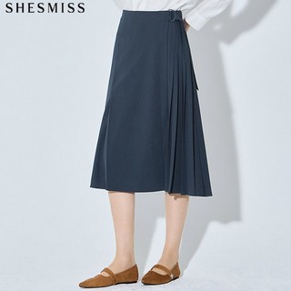 [쉬즈미스(SHESMISS)] 플리츠 블록 벨티드 스커트 (택가격: 168000원)