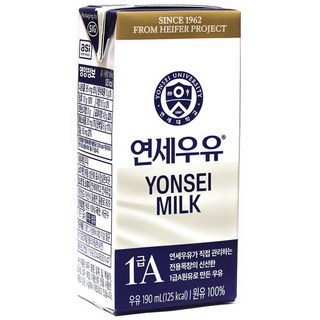 연세우유 멸균 흰우유, 190ml, 1팩
