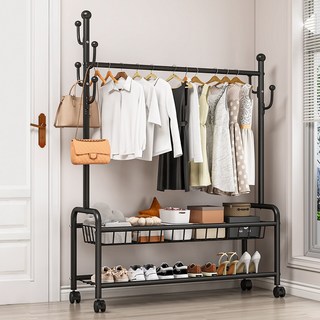 루만 공간활용 튼튼한 철제 스탠드 옷걸이 행거 1800, 화이트