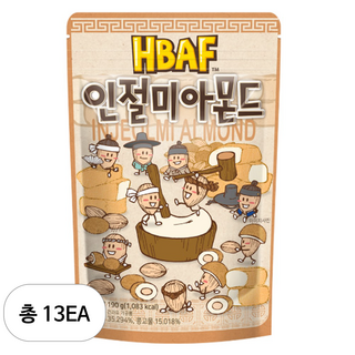 에이치비에이에프 인절미 아몬드, 190g, 13개