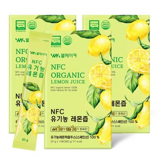 물 한방울도 넣지않고 1일1레몬 NFC 착즙 유기농 레몬즙 레몬수 원액 레몬즙물, 42개, 20g