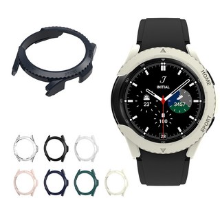 갤럭시워치4 베젤링 pc 스타일링 클래식 하프 강화유리 스크린 보호 액정 풀커버 하드 케이스 42mm 46mm, mgw092 핑크