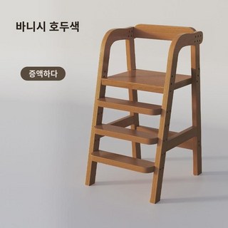 계단 손씻기 러닝타워 디딤대 육아템 손세척 스테핑사다리 핑크, Q6 라지: 수입 고무나무 호두색(방석 미포함), 1개