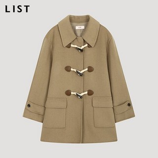 리스트 여성 겨울 더플 하프코트 베이지 롱코트