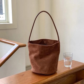 하즈블루 Hazblue 스웨이드 원통 버킷 숄더백 4Color