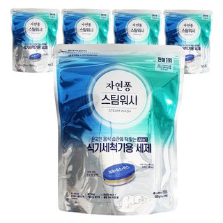 [NEW스팀워시]LG생활건강 자연퐁 식기세척기세제 타블렛 올인원(세제+린스)10g 55개입, 550g, 5개