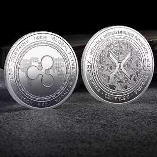 기념 주화 코인 플라스틱 케이스 포함 리플 XRP 골드 실버 도금 암호화 아트 컬렉션 기념품 선물, [04] 실버 스타일 2