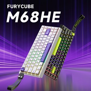 FURYCUBE M68HE 8k 래피드 트리거 자석축 게이밍키보드 ace 68 기계식 우팅 e-sports, 마그네틱축(자석축), M68 HE, 아르테미스 화이트