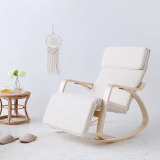 마켓비 BENWOOD 흔들의자 레그레스트 YC10A 내추럴, 아이보리, 1개