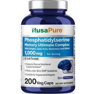 누사퓨어 포스파티딜세린 컴플렉스 1000mg 베지 캡슐, 1개, 200정 대표 이미지 - 뇌영양제 추천