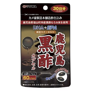 YUWA 가고시마 흑초 DHA + EPA 낫토키나아제 함유 소프트캡슐, 1개, 60정