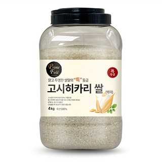 Prime Field 2024년산 햅쌀 고시히카리 백미, 특등급, 4kg, 1개