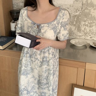 반팔원피스잠옷 여름잠옷 뜨왈 파자마 루즈핏 빅사이즈 홈웨어 요루면 쿨원피스 롱원피스 공주잠옷