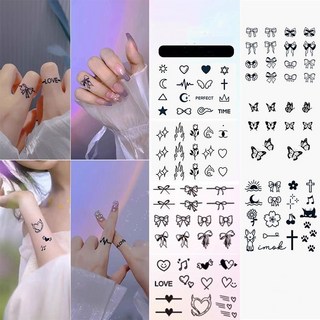 헤나 블랙 손가락 반지 미니 타투 스티커