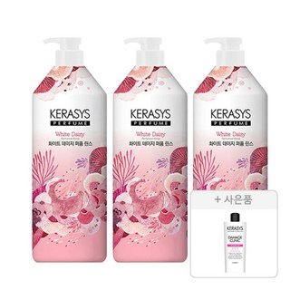 케라시스 퍼퓸 화이트 데이지 린스 1L 3개 + ( 데미지 클리닉 샴푸 180ml 1개 ), 케라시스 퍼퓸 화이트 데이지 린스 1L 3개 + ( 데