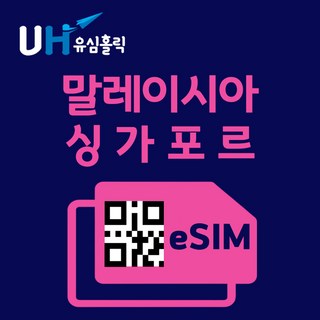 유심홀릭 말레이시아 싱가포르 이심 eSIM 데이터 무제한 FM e심, 매일 3GB, 30일, 1개