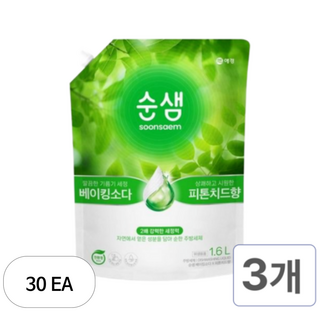 순샘 베이킹소다 피톤치드 주방세제 리필, 1.6L, 30개