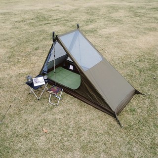 탑 랜더 초경량 1인 솔로 캠핑 텐트 통기성 좋은 미니 백패킹 텐트 Airy 1 Mesh Tent, 올리브 그린, 텐트만(트레킹 폴 없음), 1인용