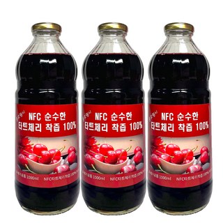 식물성 멜라토닌 물 넣지 않은 몽모랑시 타트체리착즙 3병, 1L, 3개