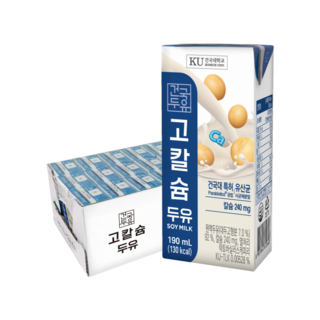 [건국우유] 고칼슘두유 190ml 24팩, 24개