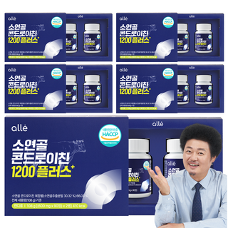 알레 콘드로이친 1200 플러스 소연골 소유래 식약청 HACCP 인증, 180정, 5박스